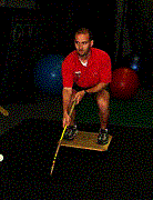 Drill #4  Low Squat on Balance Board (front view)
