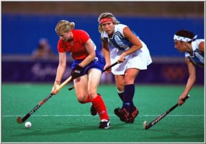 Helen Richardson on the ball for GB - photo: Sportalasia
